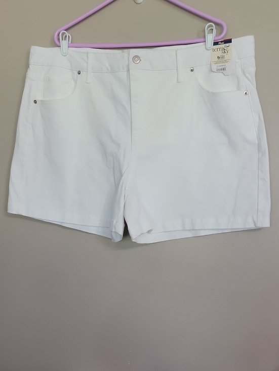Terra & Sky Pants - Terra & Sky White Stretch Shorts Size 22W  NWT